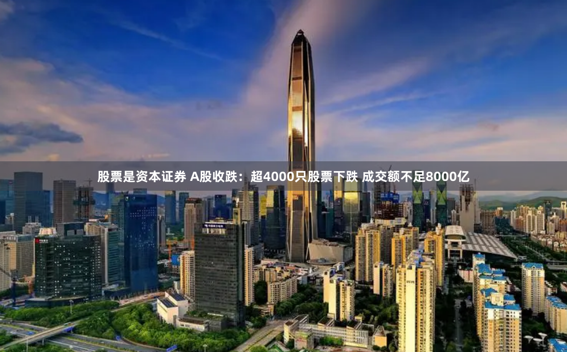 股票是资本证券 A股收跌：超4000只股票下跌 成交额不足8000亿